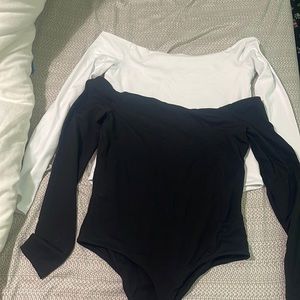 NUUDS off the shoulder bodysuit- BLACK